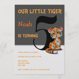 Invitation Notre Petit Tigre A 5 Enfants Anniversaire