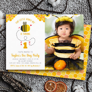 Invitation Notre petite abeille à miel Photo de naissance ado