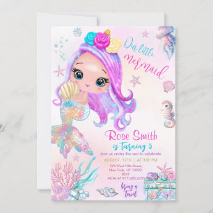 Invitation Notre petite Anniversaire de la sirène