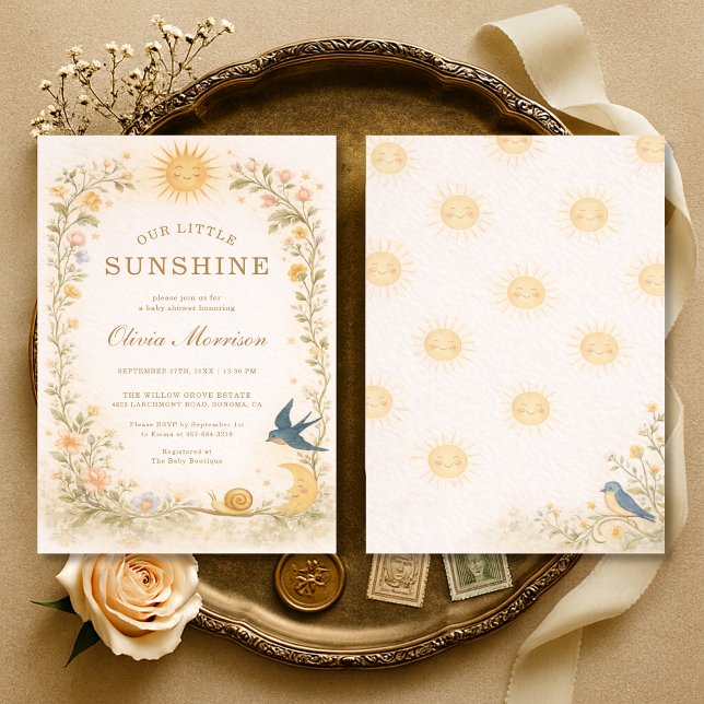 Invitation Notre petite baby shower Sunshine (Créateur téléchargé)