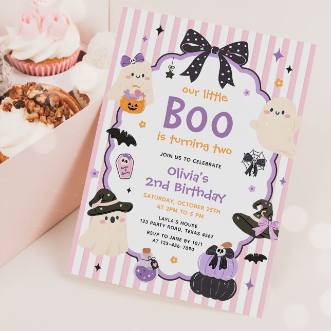 Invitation Notre petite Boo Halloween 2e fête d'anniversaire (Créateur téléchargé)