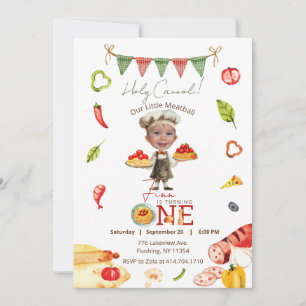 Invitation Notre petite boule de viande 1er anniversaire Phot