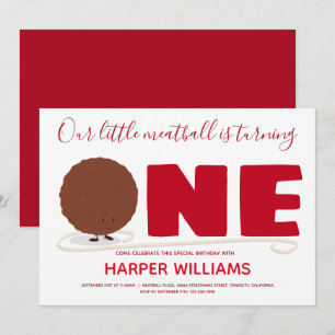 Invitation Notre Petite Boule De Viande À Un Premier Annivers