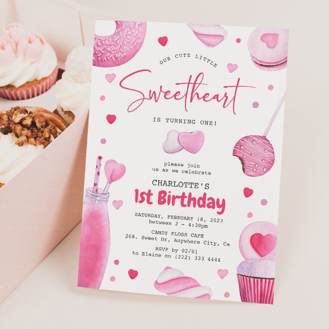 Invitation Notre petite chérie 1er anniversaire (Créateur téléchargé)