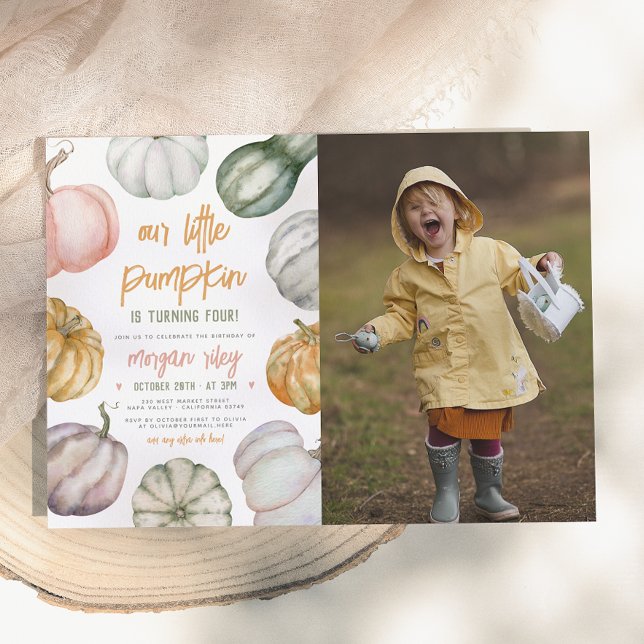 Invitation Notre petite citrouille bohème fête d'anniversaire (Créateur téléchargé)