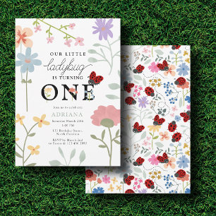 Invitation Notre petite coccinelle 1er Premier Anniversaire F