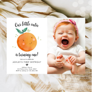 Invitation Notre Petite Cutie Clementine Orange Premier Anniv