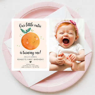 Invitation Notre Petite Cutie Clementine Orange Premier Anniv