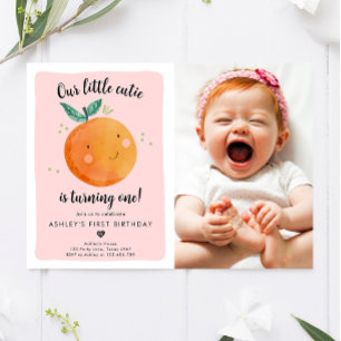 Invitation Notre Petite Cutie Clementine Orange Premier Anniv