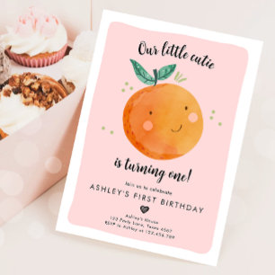 Invitation Notre Petite Cutie Clementine Orange Premier Anniv