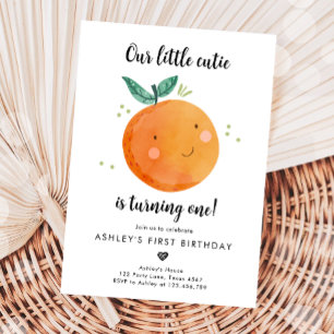 Invitation Notre Petite Cutie Clementine Orange Premier Anniv