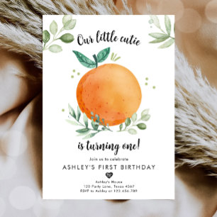Invitation Notre Petite Cutie Clementine Orange Premier Anniv