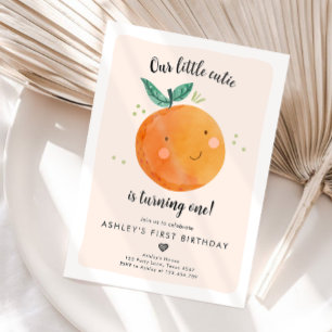 Invitation Notre Petite Cutie Clementine Orange Premier Anniv