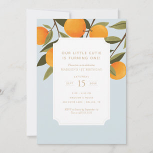 Invitation Notre Petite Cutie tourne un Citrus Anniversaire