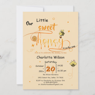 Invitation Notre petite douceur de miel arrive Baby Shower