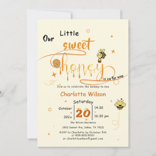 Invitation Notre petite douceur de miel est en route Baby Sho