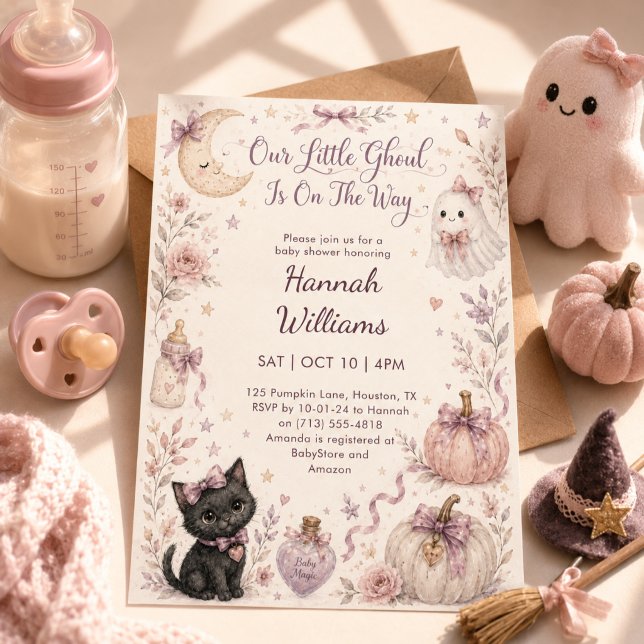 Invitation Notre petite douche de bébé Ghoul Halloween  (Créateur téléchargé)