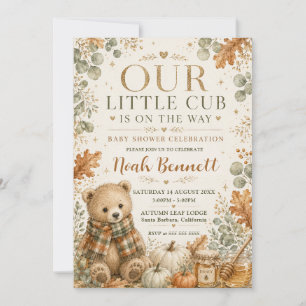 Invitation Notre petite douche de bébé Ourson