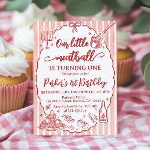 Invitation Notre petite fête d'anniversaire de pâtes italienn