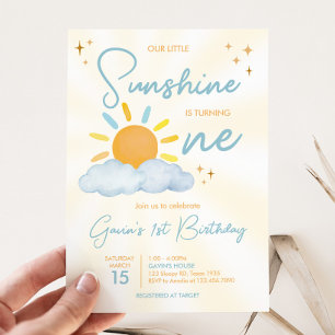 Invitation Notre petite fête d'anniversaire Sunshine