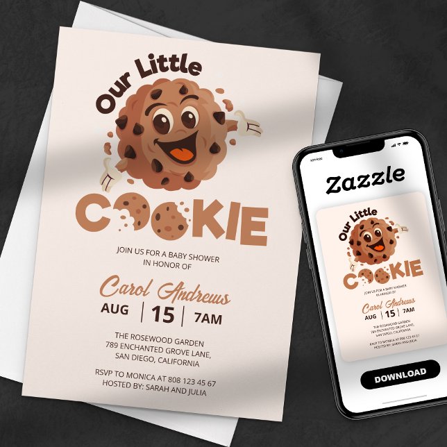 Invitation Notre petite fête de bébé Cookie Sweet (Créateur téléchargé)