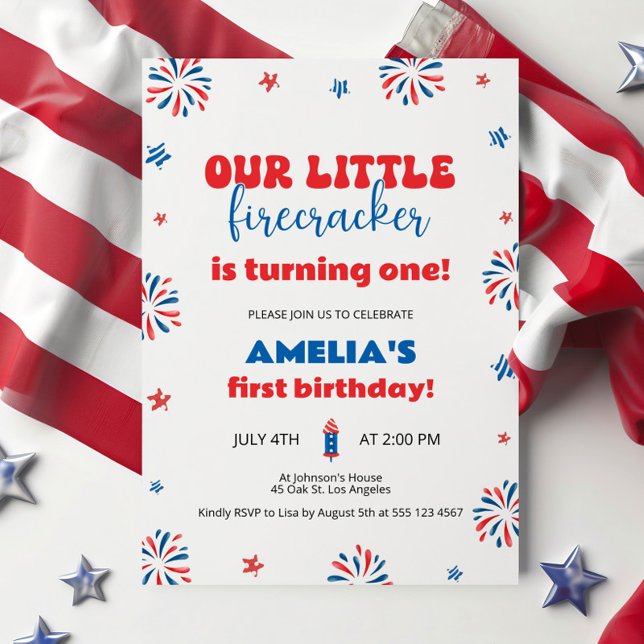 Invitation Notre petite fêteuse 1ère fête d'anniversaire (Créateur téléchargé)