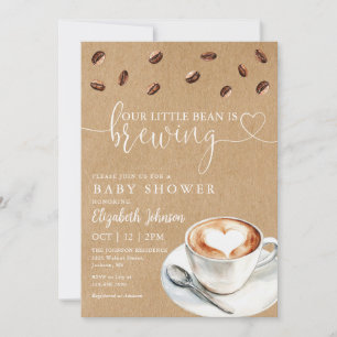 Invitation Notre petite fève prépare un café Baby Shower