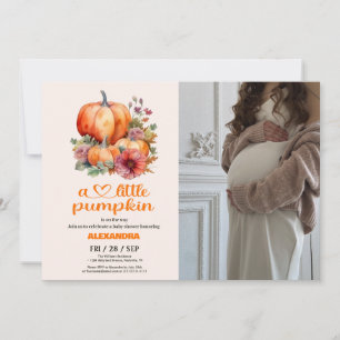 Invitation Notre petite fille citrouille Baby Shower