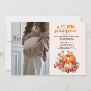Invitation Notre petite fille citrouille Baby Shower