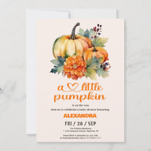 Invitation Notre petite fille citrouille Baby Shower