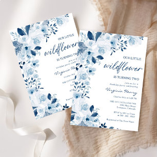 Invitation Notre Petite Fleur sauvage Baby Girl 2e fête d'ann