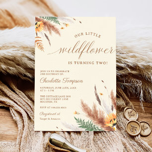 Invitation Notre Petite Fleur sauvage fête du 2ème anniversai