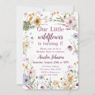 Invitation Notre petite fleur sauvage fête son 1er anniversai