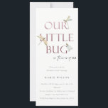 Invitation Notre Petite libellule rose Bug N'Importe Quel Âge<br><div class="desc">Pour toute autre personnalisation ou tout autre élément correspondant,  n'hésitez pas à me contacter à l'adresse yellowfebstudio@gmail.com</div>