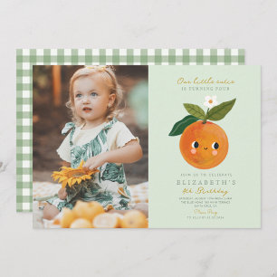 Invitation Notre petite mignonne Orange Première Photo d'anni