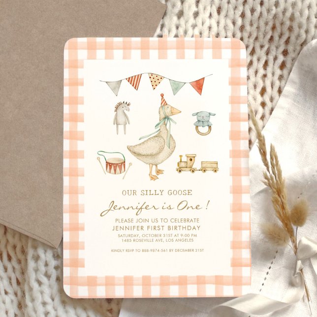Invitation Notre petite oie qui tourne à l'Anniversaire (Créateur téléchargé)