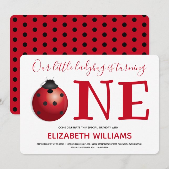 Invitation Notre Petite Ousette Qui Devient Un Premier Annive (Devant / Derrière)