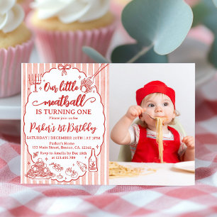 Invitation Notre petite photo de fête d'anniversaire italienn