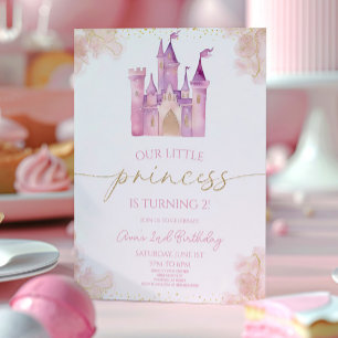 Invitation Notre petite princesse Château Royal Fête d'annive