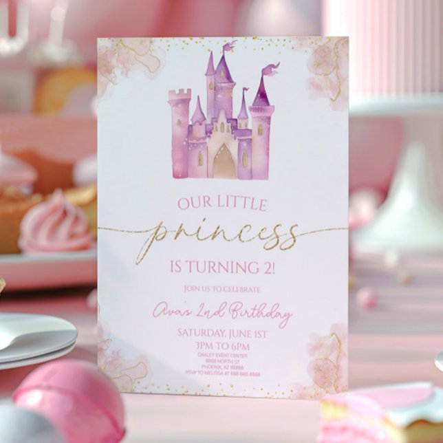 Invitation Notre petite princesse Château Royal Fête d'annive (Créateur téléchargé)