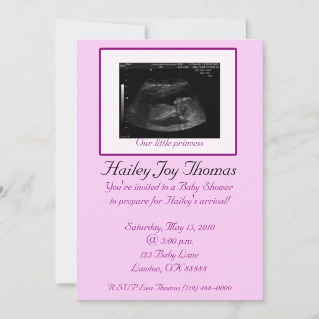 Invitation Notre petite princesse, Hai… (Devant)