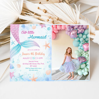 Invitation Notre petite sirène 4e fête d'anniversaire Photo