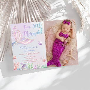Invitation Notre petite sirène 4ème anniversaire Fête de sirè