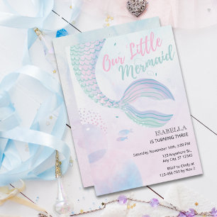 Invitation Notre petite sirène fête son anniversaire magique