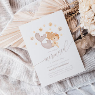 Invitation Notre Petite Sirène Filles de la Mer Boho fête d'a