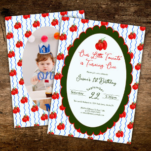 Invitation Notre petite tomate qui fête son premier anniversa