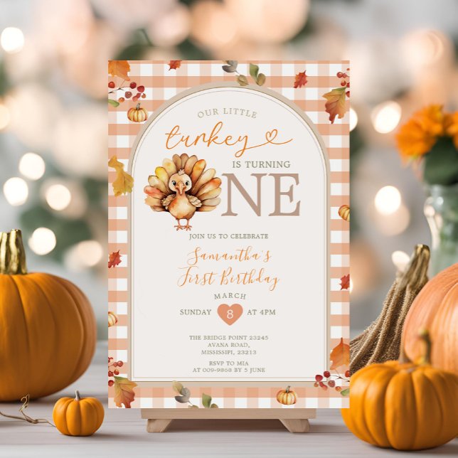 Invitation Notre Petite Turquie Arc D'Automne Turner Un Anniv (Créateur téléchargé)