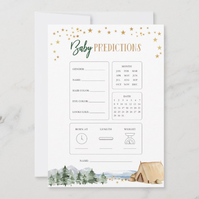 Invitation Notre plus grande aventure Baby Shower Prédiction  (Devant)