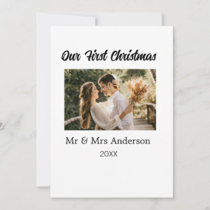 Invitation Notre premier couple de Noël nom photo Mr & Mrs mo