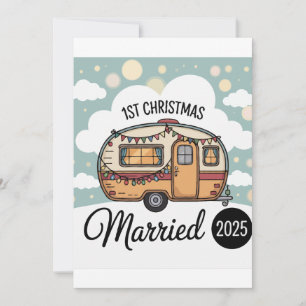 Invitation Notre premier Noël de mariage 2025 Camionnette r